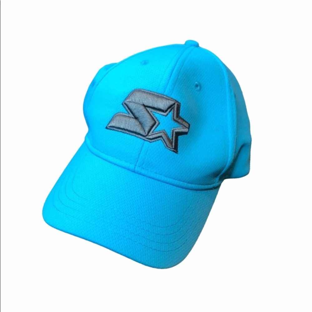 Y2K Vibes Starter Bright Blue Fitted One Size Baseball Hat - Trendy and Stylish